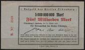   NOTGELD OLDENBURG, Kreis, 5 Milliarden Mark, 31.10.1923,  28.92 US$  +  9.29 US$ shipping