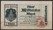   NOTGELD PINNEBERG, Stadt, 5 Milliarden Mark, 18.10.1923,  17.31 US$  +  9.29 US$ shipping