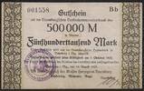   NOTGELD RATZEBURG, Kreisausschuss, 500 Tausend Mark, 14.08.1923,  28.92 US$  +  9.29 US$ shipping
