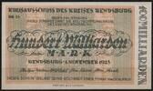   NOTGELD RENDSBURG, Kreisausschuss, 100 Milliarden Mark, 01.11.1923,  46.34 US$  +  9.29 US$ shipping