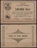   NOTGELD T&Ouml;NNING, Kreisausschuss Eiderstedt, 100 Tausend Mark, 23.08.19... 21.95 US$  +  9.29 US$ shipping