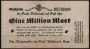   NOTGELD WESTERLAND auf SYLT, Stadt, 1 Million Mark, 15.08.1923,  42.86 US$  +  9.29 US$ shipping