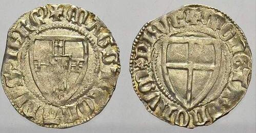 Deutscher Orden Schilling Konrad III. von Jungingen 1393-1407. Selten. VF+ mit Prägeglanz