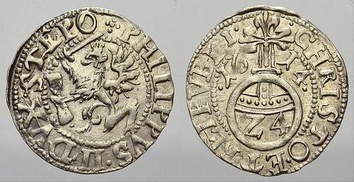 Pommern-Stettin Reichsgroschen 1614 Philipp II. 1606-1618. Selten in dieser Erhaltung. CH UNC