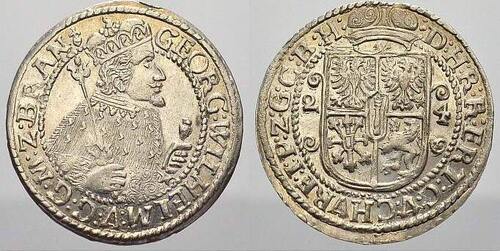 Brandenburg-Preußen Ort (1/4 Taler) 1624 Georg Wilhelm 1619-1640. Stempelglanzes Prachtexemplar