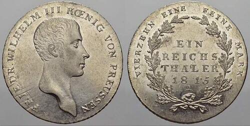 Brandenburg-Preußen Taler 1815 A Friedrich Wilhelm III. 1797-1840. CH UNC von EA!