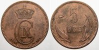 Dänemark Cu 5 Ore Christian IX. 1863-1906. -