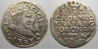 Polen 3 Gröscher 1 Sigismund III. 1587-1632. -