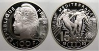 Frankreich 100 Francs (15 Ecus) Fünfte Republik seit 1958. -
