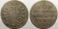 Brandenburg-Preußen 6 Pfennig Friedrich III. 1688-1701. -