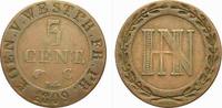 Westfalen, Königreich Cu 5 Centimes Hieronymus Napoleon 1807-1813. -
