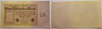 Die Deutschen Banknoten ab 1871 5 Mrd. Mark Reichsbanknote Geldscheine der Inflation 1919-1924. -