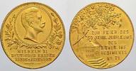 Preußen Vergoldete Bronzemedaille Wilhelm II. 1888-1918. -