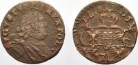 Sachsen-Albertinische Linie Kupferschilling Friedrich August II. 1733-1763, als August III. König von Polen und Großherzog von Litauen. -