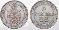 Sachsen-Albertinische Linie Cu 5 Pfennig Johann 1854-1873. -