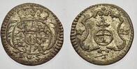 Sachsen-Albertinische Linie Pfennig Friedrich August I. 1694-1733, , 1697 König von Polen und Großfürst von Litauen. -