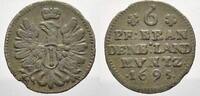 Brandenburg-Preußen 6 Pfennig Friedrich III. 1688-1701. -