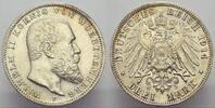 Württemberg 3 Mark Wilhelm II. 1891-1918. -