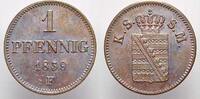 Sachsen-Albertinische Linie Cu Pfennig Johann 1854-1873. -