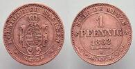 Sachsen-Albertinische Linie Cu Pfennig Johann 1854-1873. -
