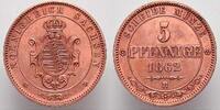 Sachsen-Albertinische Linie Cu 5 Pfennig Johann 1854-1873. -
