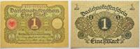 Die Deutschen Banknoten ab 1871 1 Mark Reichsschuldenverwaltung 1920-1922. -