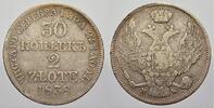 Polen 30 Kopeek/2 Zlote. 5, 78 g. Nikolaus I. von Rußland 1825-1855. -