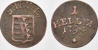 Sachsen-Weimar-Eisenach Cu Heller Carl August 1775-1828. -