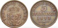 Brandenburg-Preußen Cu 3 Pfennig Wilhelm I. 1861-1888. -