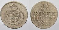 Sachsen-Albertinische Linie 1/48 Taler (Sechser) Friedrich August I. 1806-1827. -