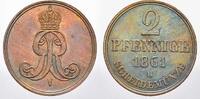 Braunschweig-Calenberg-Hannover Cu 2 Pfennig Georg V. 1851-1866. -