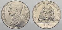 Italien-Kirchenstaat 5 Lire Pius XII. 1939-1958. -