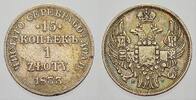 Polen 15 Kopeken/1 Zloty Nikolaus I. von Rußland 1825-1855. -