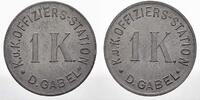 Notgeld Wertmarke zu 1 Krone Deutsch Gabel- KuK Offiziers-Station für Kriegsgefangene 1915. -