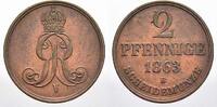 Braunschweig-Calenberg-Hannover Cu 2 Pfennig Georg V. 1851-1866. -