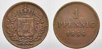 Bayern Cu 1 Pfennig Maximilian II. 1848-1864. -