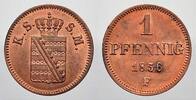 Sachsen-Albertinische Linie Cu Pfennig Johann 1854-1873. -
