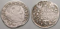 Polen 3 Gröscher 1 Sigismund III. 1587-1632. -