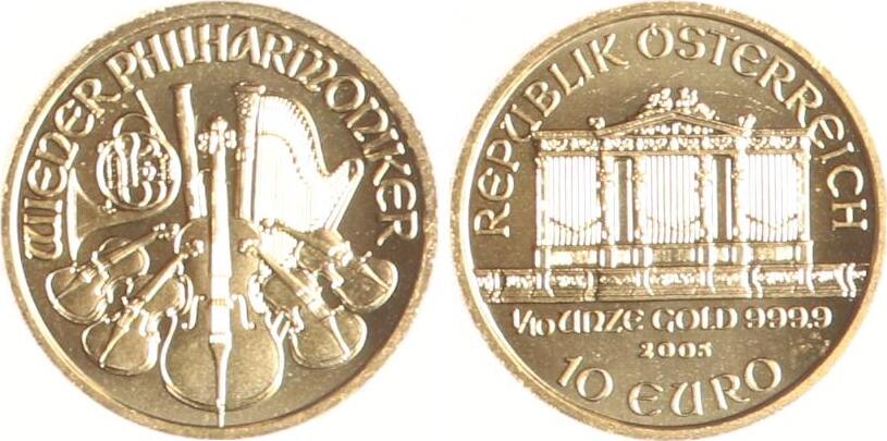 Österreich 10 Euro 2005 Wiener Philharmoniker. BU | MA-Shops