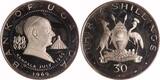 Uganda 30 Shillings 1969 Apostolische Visite von Papst Paul VI. Proof