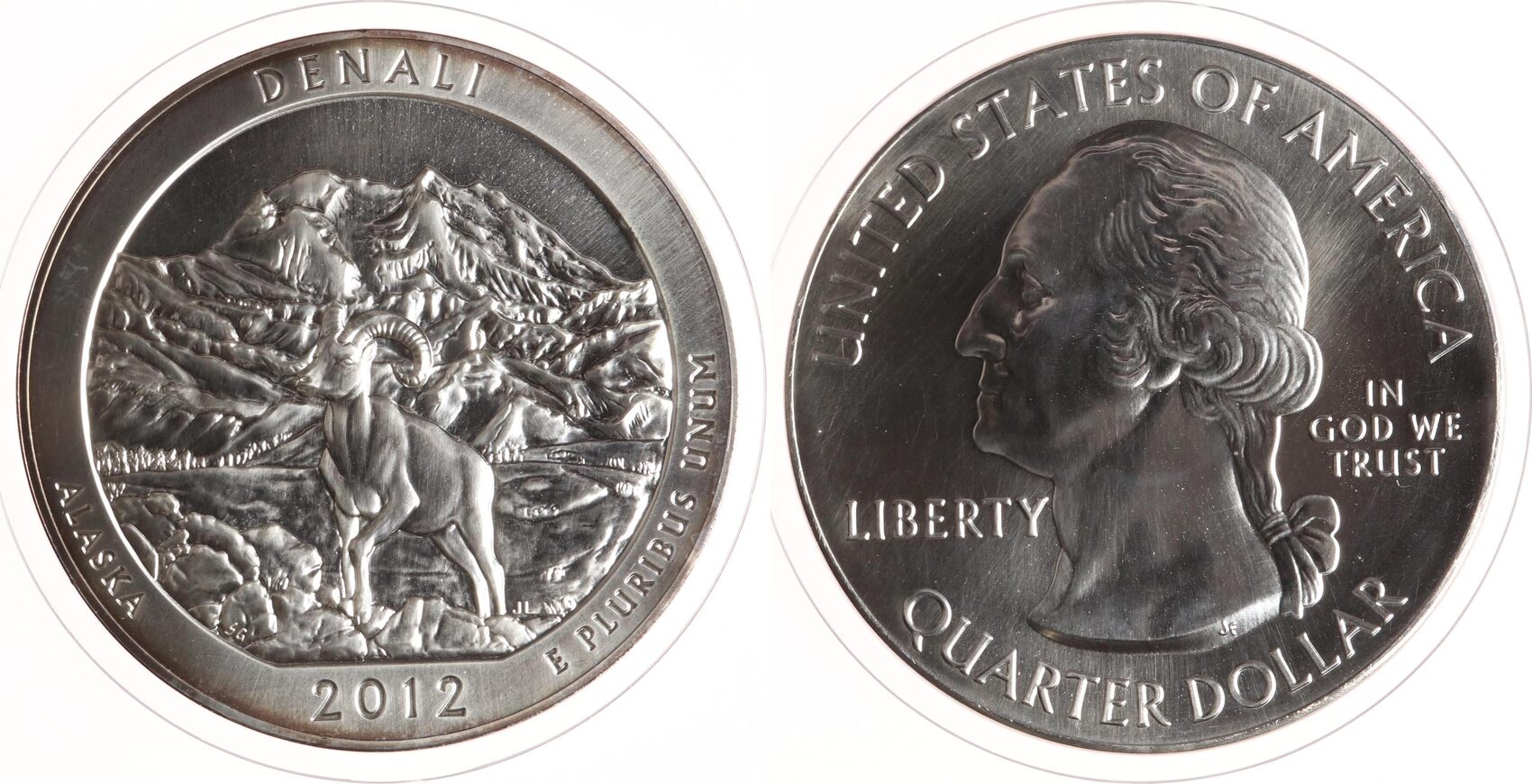 USA Quarter Dollar 2012 5 Unzen Silber Alaska Denali. BU