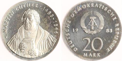DDR 20 Mark 1983 (A) Martin Luther. CH UNC