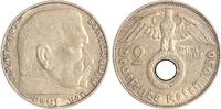2 Reichsmark 1936 J Drittes Reich Paul von Hindenburg - mit Hakenkreuz. Sehr schön+