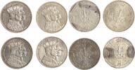 Preussen 4 x Krönungstaler Wilhelm I. 1861-1888. -