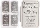 Heimerle + Meule 100 x 1 Gramm Silberbarren. -