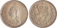 Großbritannien 3 Pence Victoria 1837-1901. -