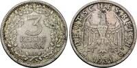 Weimarer Republik 3 Reichsmark 1931 A Umlaufmünze. VF-EF