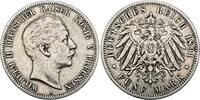 Preussen 5 Mark Wilhelm II. 1888-1918. -