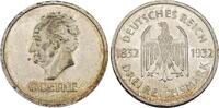 Weimarer Republik 3 Reichsmark 1932 A Goethe. UNC-, schöne Patina