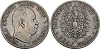 Preussen 5 Mark 1874 A Wilhelm I. 1861-1888. F/VF